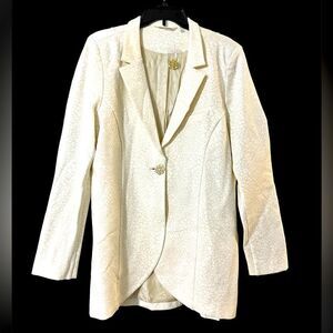 Soft Surroundings Leontine blazer jacket animal print leopard sz L NWOT